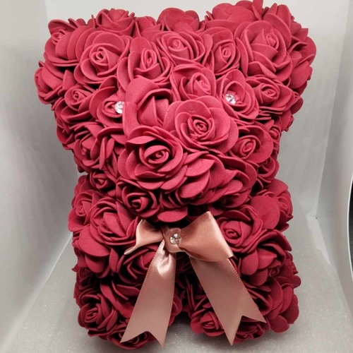 Ours, avec roses en mousse