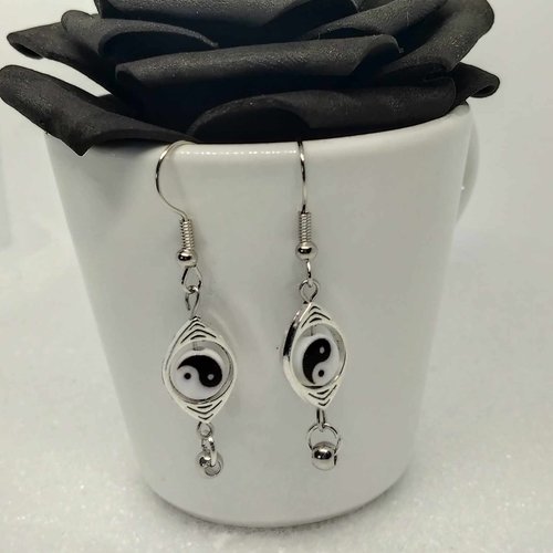 Boucles d'oreilles ying yang
