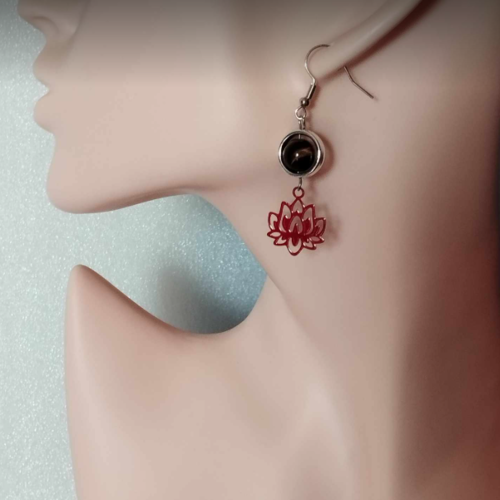 Boucles d'oreilles fleur de lotus