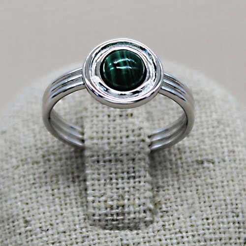 Bague argent 925 malachite