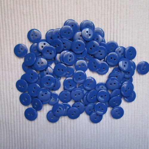 10 boutons de 12.7mm bleu nuit/roi résine à 2 trous