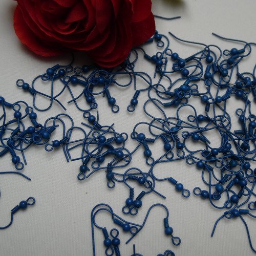 10 crochets hameçons bleu nuit 17x19mm supporte boucle d'oreille métal