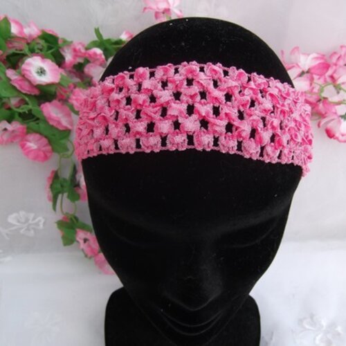 1 serre tête bandeau rose à customiser crochet élastique 4x14cm (non étiré) très souple