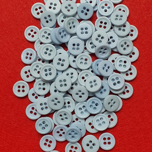 8 boutons bleu pâle 9x2mm résine rond