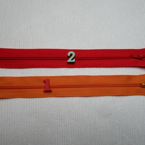 1 fermeture éclair rouge vif à zip non séparable 23x2.5cm n°2