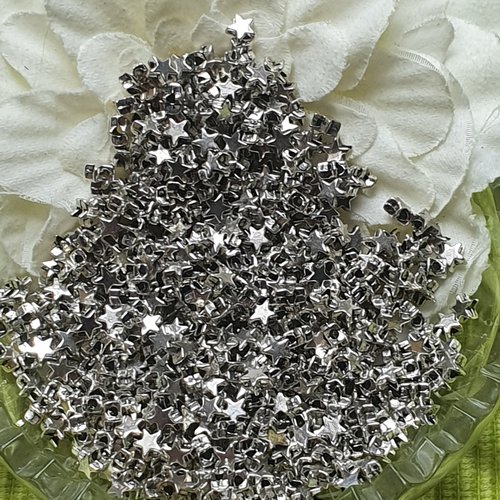 15 perles étoile lisse 5.3x3mm argent tibétain