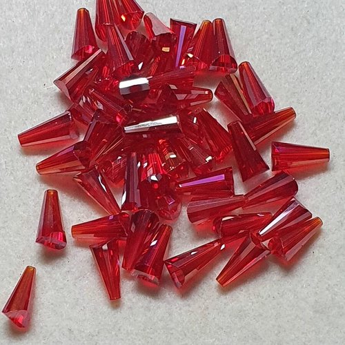 2 perles rouge swarovski goutte cône 16x8mm véritable cristal autrichien