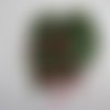 1 breloque pomme rouge très lourde argenté vert 18x15mm
