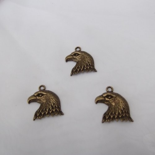 Lot de 3 breloques aigle couleur bronze 22x20mm