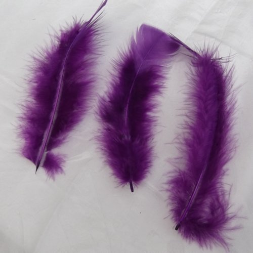 Lot de 10 plumes violette de 11 à 13cm environ