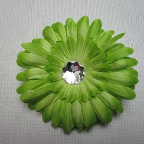  fleur germini 11cm vert fluo multiple niveaux tissu