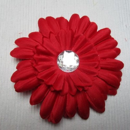 Fleur germini 11cm rouge multiple niveaux tissu