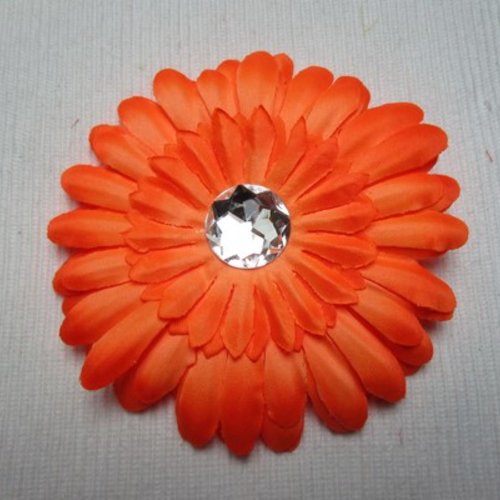 fleur germini 11cm orange multiple niveaux tissu