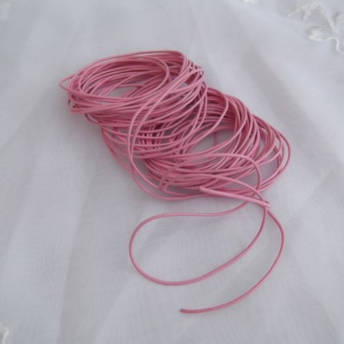  1m de cordon fil collier en cuir véritable rose de 1,5mm