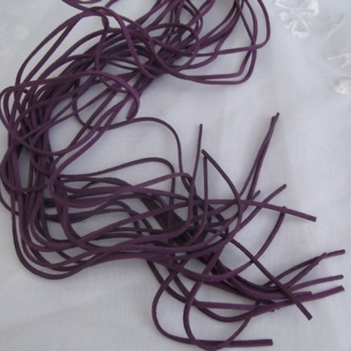 90cm de cordon violet lien suédine (cuir de suède) 2.5mm