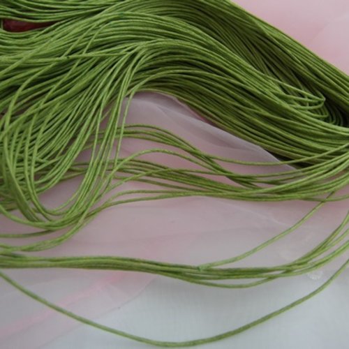 3m de cordon lien ciré vert anis 1mm