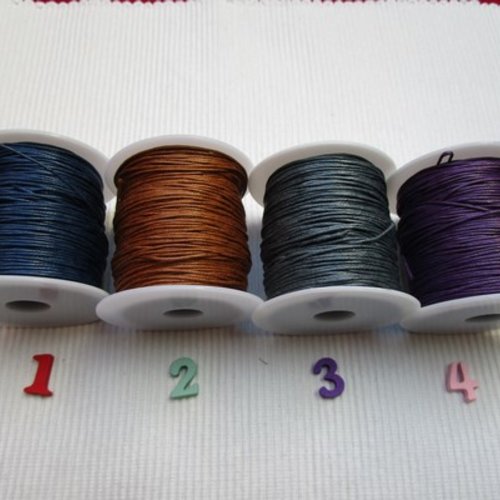 3m de fil 1mm cordon lien ciré n°4 violet foncé