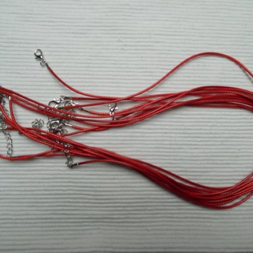 1 cordon collier simili cuir rouge 45cm effet serpentine