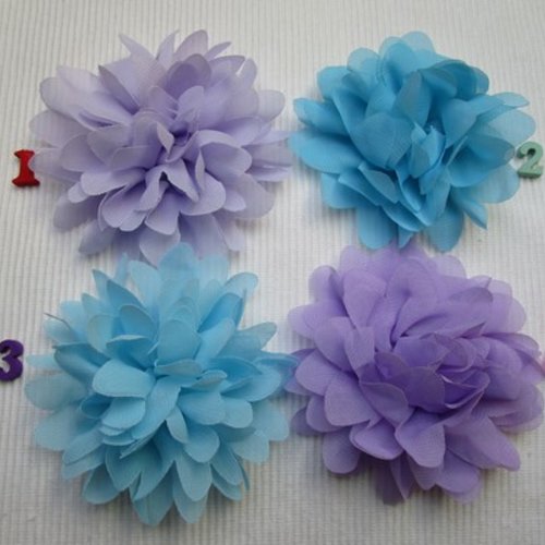 1 grosse fleur n°4 mauve 10cm froufrou organza 