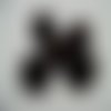 Lot de 2 fleurs marron foncé à 5 niveaux organza velours 5cm