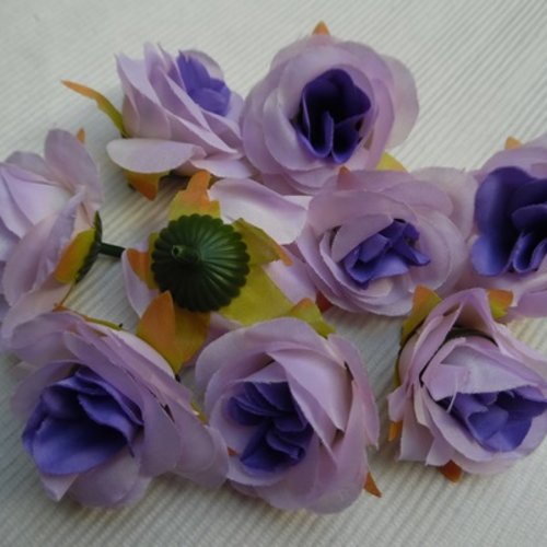 1 grosse fleur mauve violet  6.5cm organza