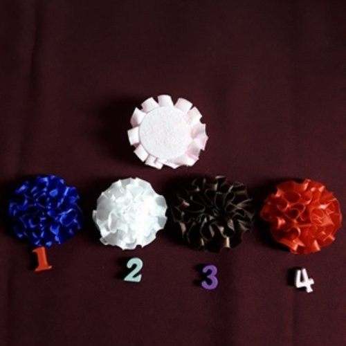1 fleur n°1 bleu roi nuit 5cm en satin froufrou 