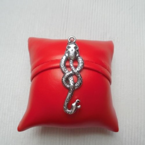 1 pendentif horcruxe mangemort potter serpent argent tibétain 5.25x1.64cm