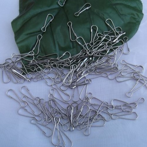 Lot de 10 fermoirs crochets 23x7mm argentés gris 
