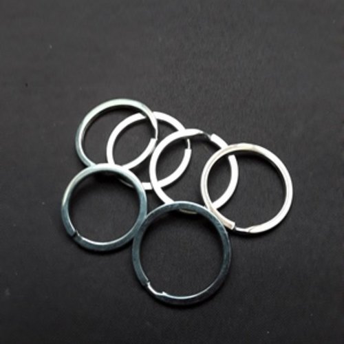 3 anneaux porte clé acier 35.5x3.5mm rond argenté