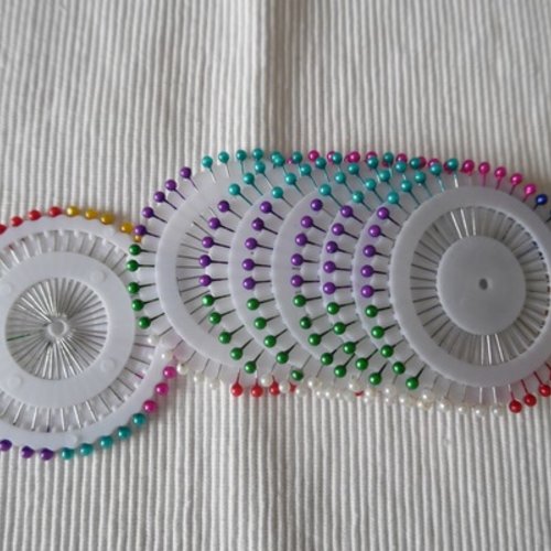 1 disque de 40 aiguilles à chapeau rond perlé multicolore 37.5mm