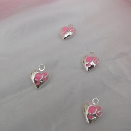1 pendentif coeur 19x15mm émail argent tibétain