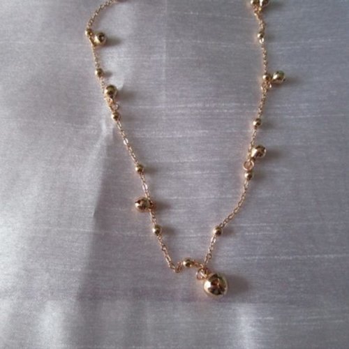 1 collier chaine à grelots doré à l'or 14k de 40cm