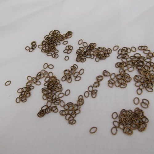 100 anneaux ovales ouverts 6.5x4.5mm bronze