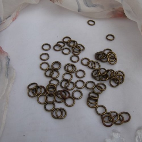 20 anneaux ouverts 8x1.2mm bronze