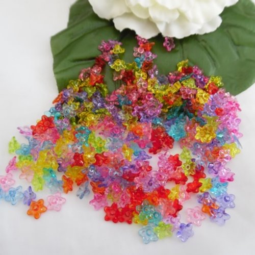 Lot de 30 coupelles fleurs 9x4.5mm multicolore vif brillant