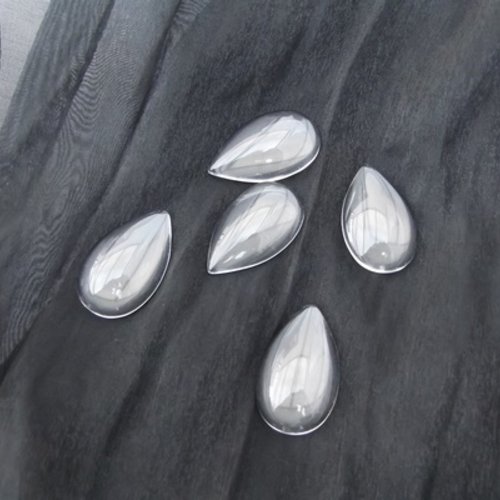 1  cabochon loupe goutte 39x23x8.6 mm poire verre transparent 