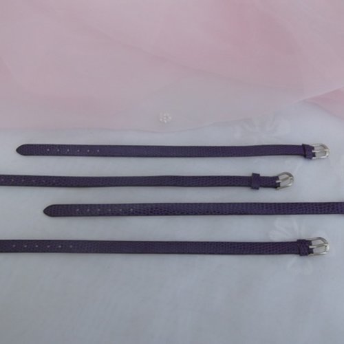 1 bracelet 22cm violet simili cuir 