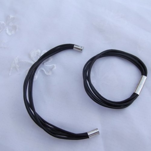 1 support bracelet cuir noir 18cm fermoir magnétique.....