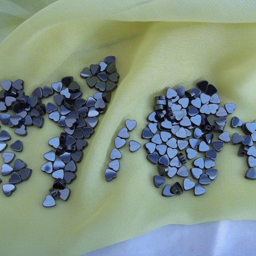 Lot de 10 perles hématite coeur 7x6mm pierre minéral 