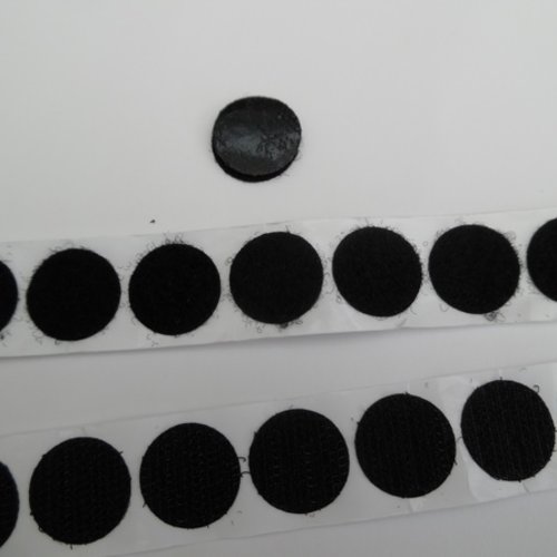 Lot de 10 sets velcro noir rond 2cm à coudre ou coller - Un grand marché