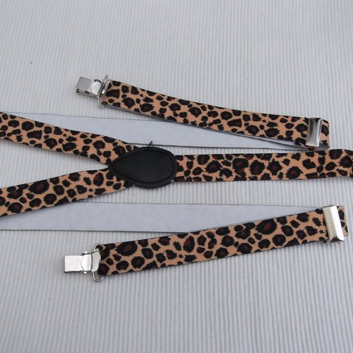  bretelle léopard 2.5x100cm réglable élastique adulte à 3 clips