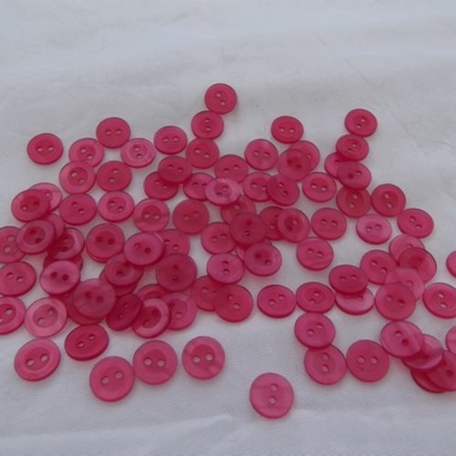  lot de 10 boutons fuchsia transparent 11x1.7mm acrylique