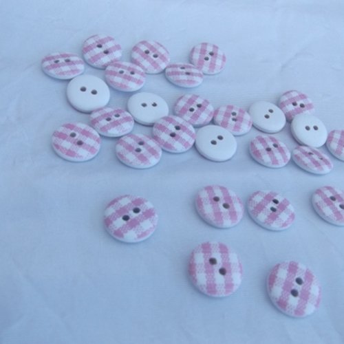 Lot de 10 boutons écossais bois14.8x3.5mm rose