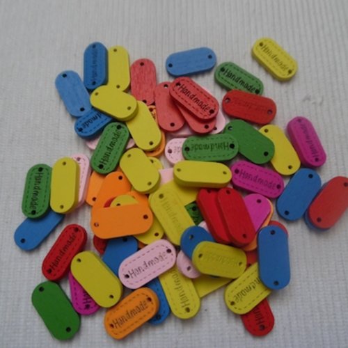 Lot de 10 boutons hand made 23x11x3mm mixte