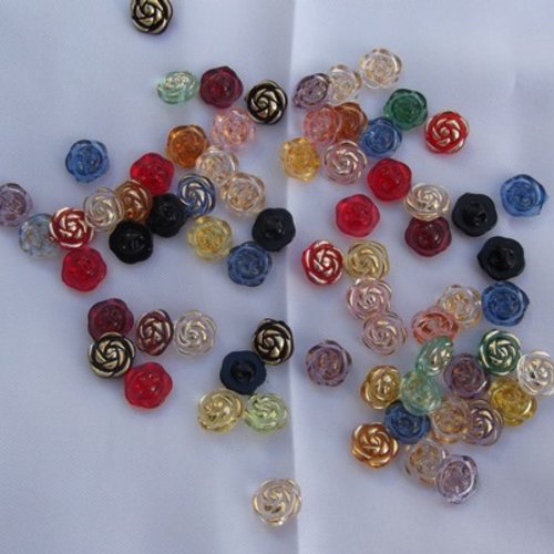 Lot de 6 boutons fleur 15x5mm orange doré
