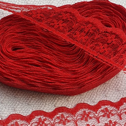 1m de dentelle rouge fine souple 20mm polyester