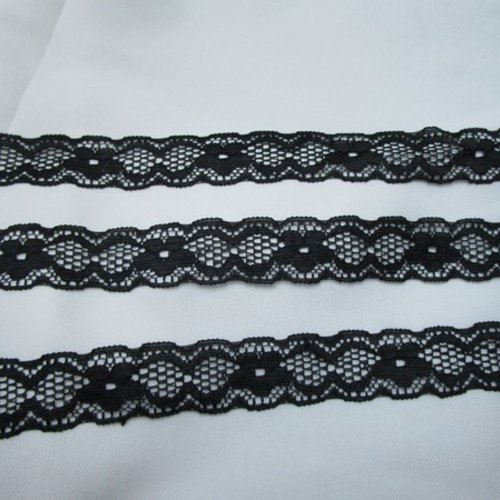  1m de dentelle fine souple noir 2cm polyester
