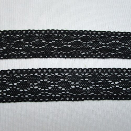  1m de dentelle guipure coton noire 4cm souple