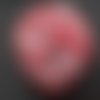 1m dentelle froufrou rouge blanc à coeur 5cm organza polyester