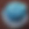 1.20m de dentelle froufrou bleue argenté 4cm organza satin sequin